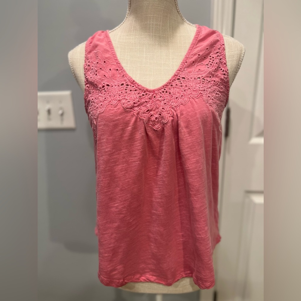 Lucky Brand Eyelet Sleeveless Tank Top Shirt